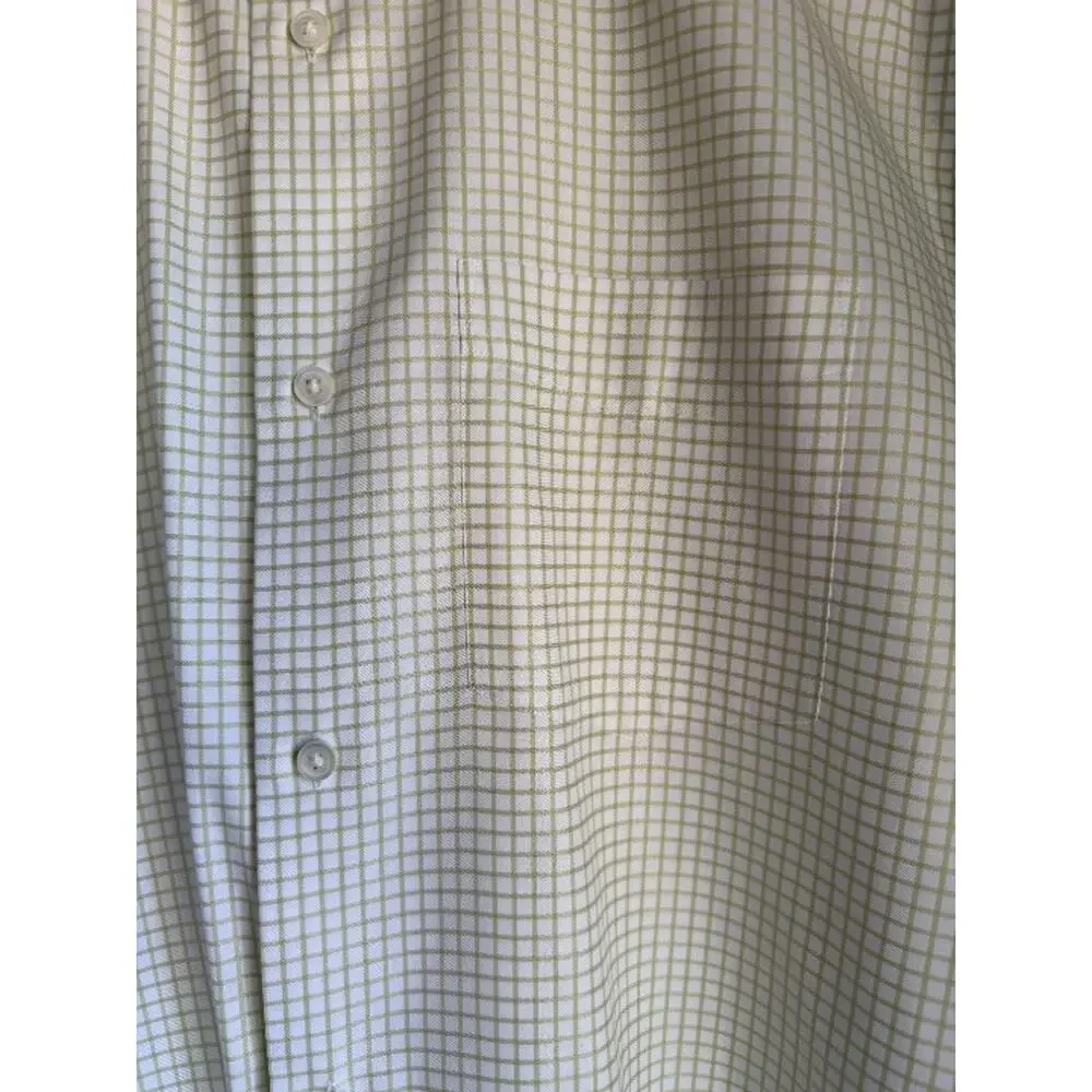 Banana Republic Men’s Green Check Button Down Shirt Size Large 16-16.5